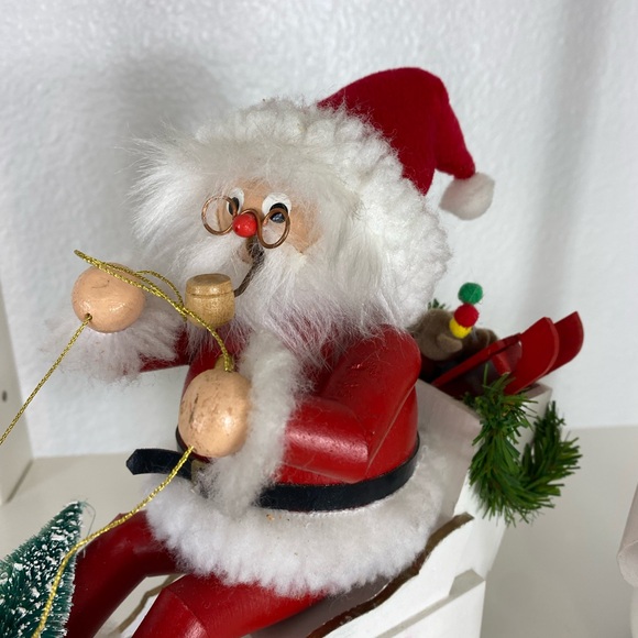 Vintage Wooden Hand Made Smoking Figurines Oregon Mauchleys 1990’s Santa Frosty - Picture 10 of 14